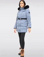 Vegan Eco-Down Puffer Parka With Detachable Faux Fur Trim Hood by Loop