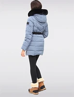 Vegan Eco-Down Puffer Parka With Detachable Faux Fur Trim Hood by Loop