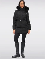 Vegan Eco-Down Puffer Parka With Detachable Faux Fur Trim Hood by Loop