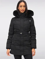 Vegan Eco-Down Puffer Parka With Detachable Faux Fur Trim Hood by Loop