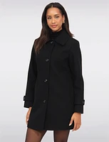 Classic A-Line Fit Vegan Single-Breasted Mid-length Overcoat by Portrait