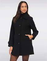 Classic A-Line Fit Vegan Single-Breasted Mid-length Overcoat by Portrait