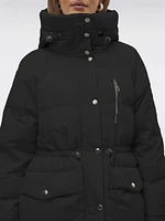 Hooded Down Puffer Parka with Adjustable Waist Drawstring by Vero Moda