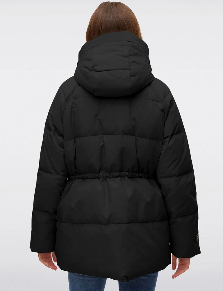 Hooded Down Puffer Parka with Adjustable Waist Drawstring by Vero Moda