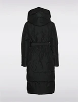 Elegant Maxi Down Puffer Coat High Collar & Waist-Defining Belt by Vero Moda