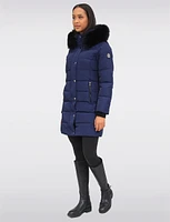 Eco-Down Mid-Length Winter Puffer With Detachable Real Fur Trimmed Hood by Sokos