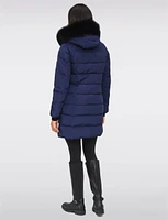 Eco-Down Mid-Length Winter Puffer With Detachable Real Fur Trimmed Hood by Sokos