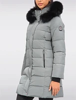 Eco-Down Mid-Length Winter Puffer With Detachable Real Fur Trimmed Hood by Sokos