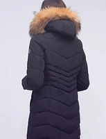 Luxe Maxi Eco-Down Puffer Coat With Detachable Genuine Fur Trim & Hood by Sokos