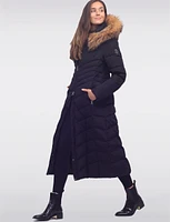 Luxe Maxi Eco-Down Puffer Coat With Detachable Genuine Fur Trim & Hood by Sokos