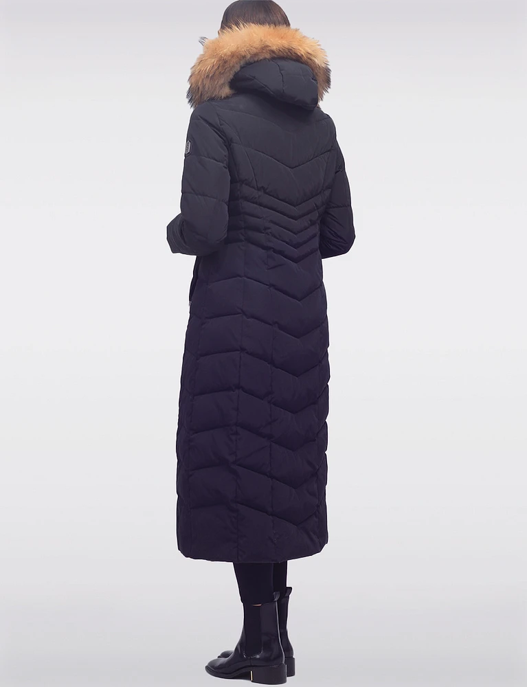 Luxe Maxi Eco-Down Puffer Coat With Detachable Genuine Fur Trim & Hood by Sokos