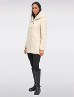 Chic Hooded Wool Single-Breasted Winter Parka Coat With Quilt Lining by Saki