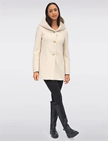 Chic Hooded Wool Single-Breasted Winter Parka Coat With Quilt Lining by Saki