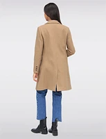 Tailored Double-Breasted Wool Blend Trench Overcoat with Notch Lapel by Saki