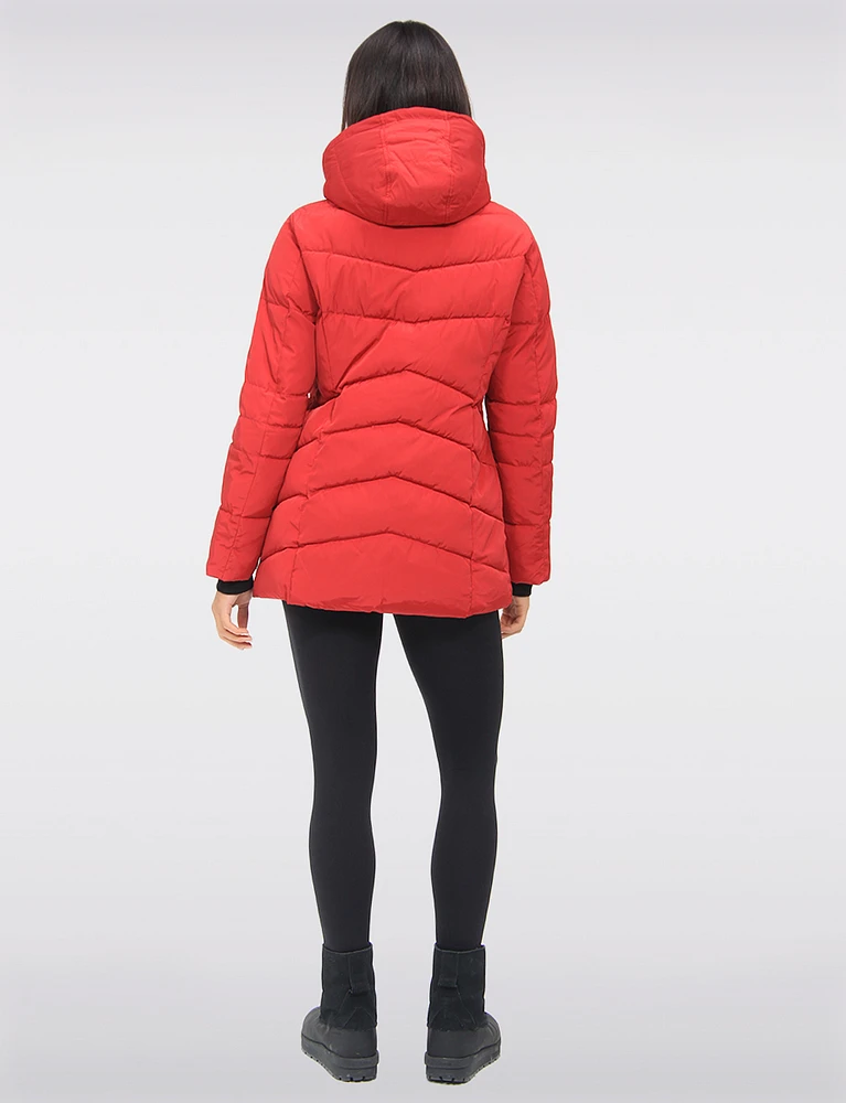 Vegan Eco-Down Winter Puffer Jacket With Detachable Hood by Saki