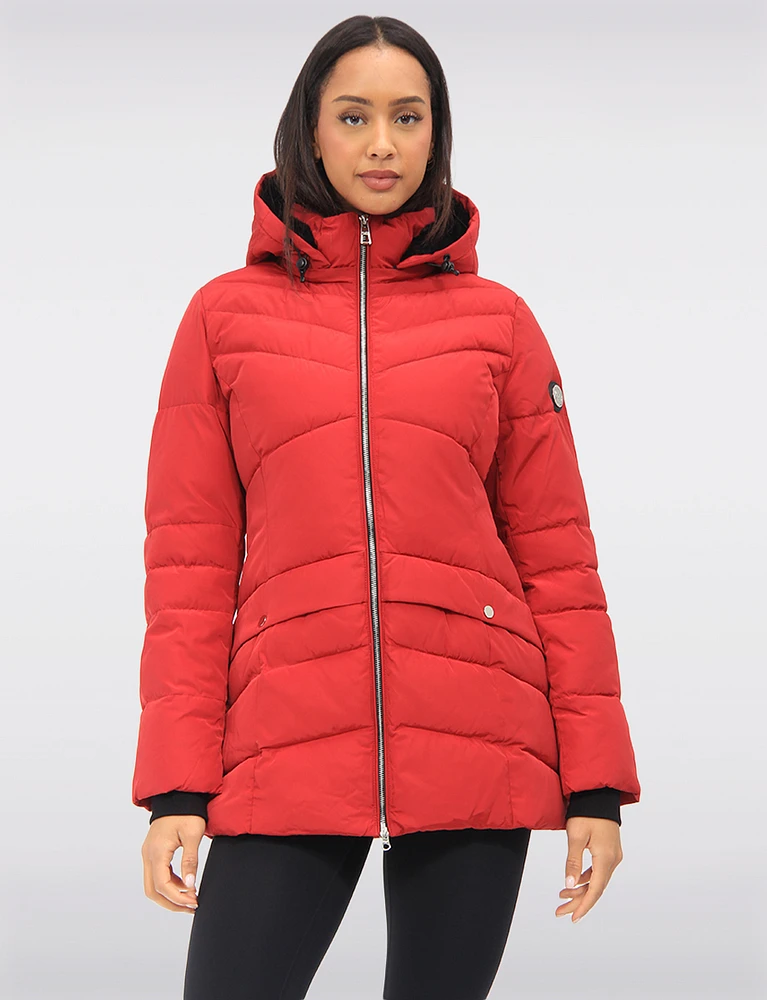 Vegan Eco-Down Winter Puffer Jacket With Detachable Hood by Saki