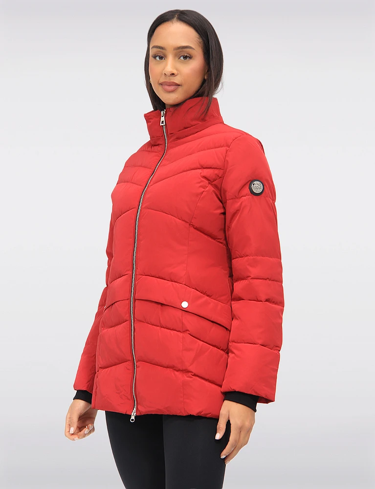 Vegan Eco-Down Winter Puffer Jacket With Detachable Hood by Saki