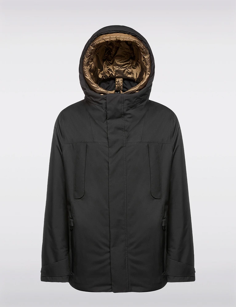 Double Hood Zip-Up Parka with Detachable Inner Hooded Bib by Geox