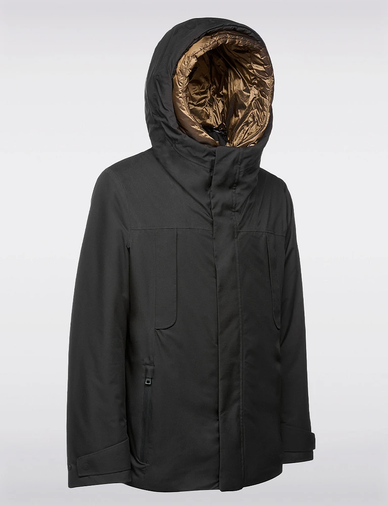 Double Hood Zip-Up Parka with Detachable Inner Hooded Bib by Geox