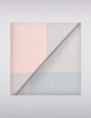 Sophisticated Cotton-Blend Soft Color-Block Scarf with Pleated Design by Saki