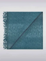 Luxuriously Soft Cotton Blend Pleated Scarf with Fringes by Saki