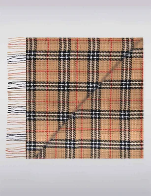 Soft Touch Cozy Plaid Woven Scarf with Fringes on Both Sides by Saki