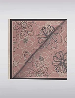 Exquisite Abstract Floral Print Scarf with Delicate Fringe by Saki