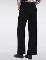 Black High-Rise Loose Fit Wide-Leg Stretch Palazzo Pants by Amani Couture