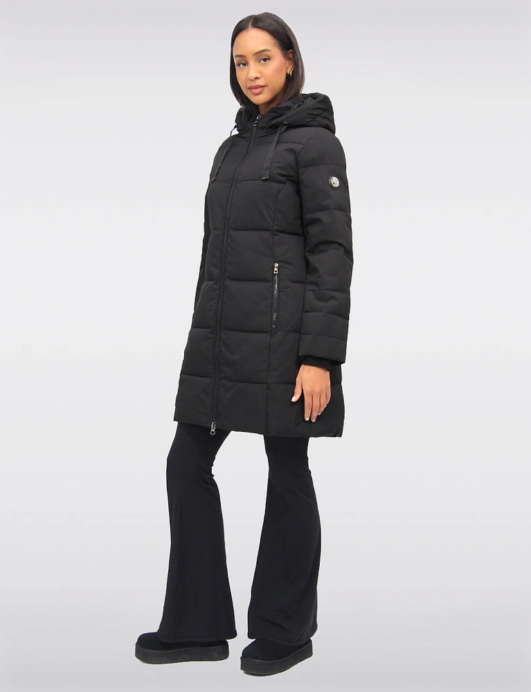 Vegan Eco-Down Polyloft® Soft Touch Puffer Coat with Detachable Hood by Saki