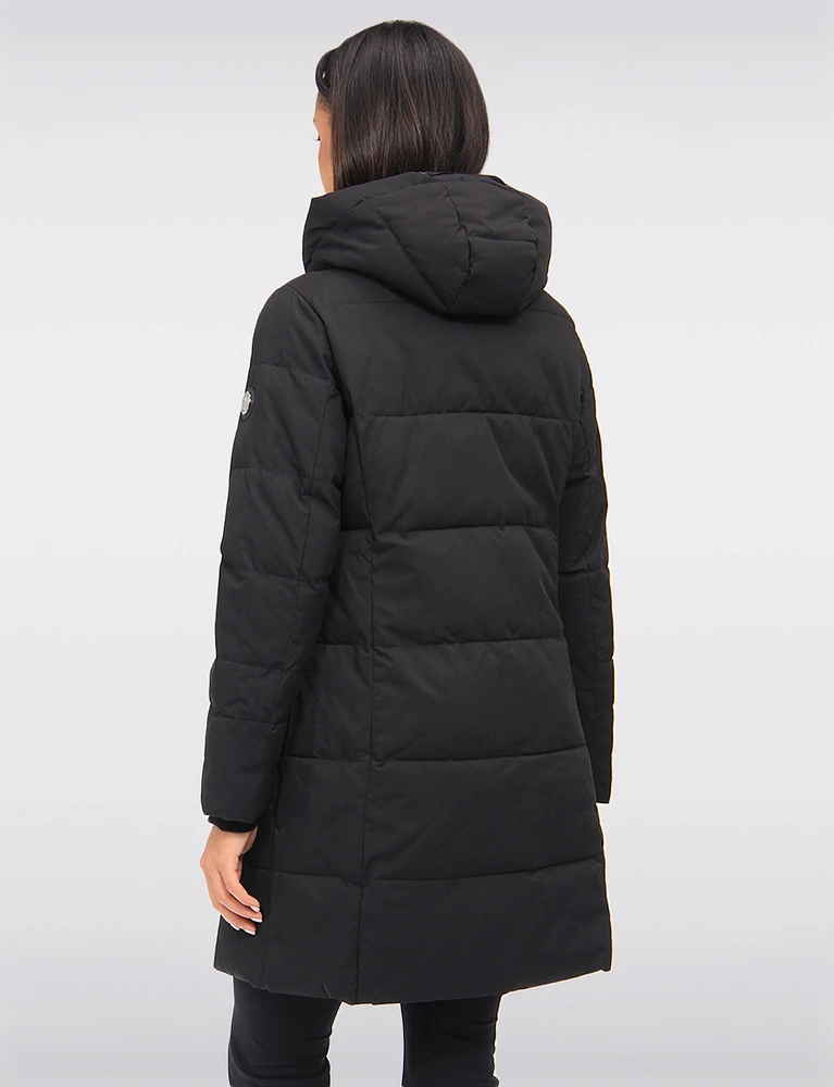 Vegan Eco-Down Polyloft® Soft Touch Puffer Coat with Detachable Hood by Saki