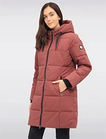 Vegan Eco-Down Polyloft® Soft Touch Puffer Coat with Detachable Hood by Saki