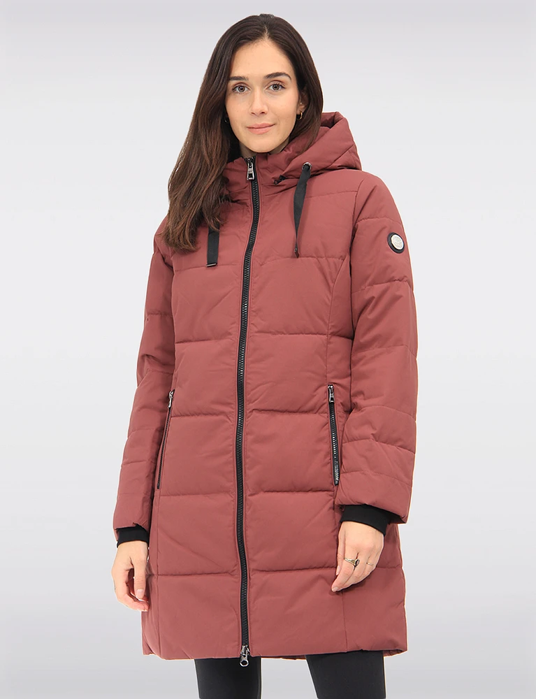 Vegan Eco-Down Polyloft® Soft Touch Puffer Coat with Detachable Hood by Saki