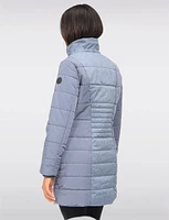 Vegan Quilted Two-textured Faux Fur Trimmed Hooded Coat by Northside