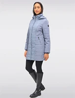 Vegan Quilted Two-textured Faux Fur Trimmed Hooded Coat by Northside