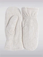 Warmth & Style Cable Knit Mittens with Faux Fur Lining Elastic Cuffs by Saki