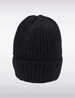 Classic Solid Ribbed Knit Fuzzy Beanie By Saki