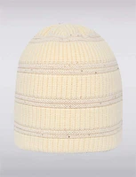 Solid Rib-Knit Beanie Adorned with Fine Rhinestones by Saki