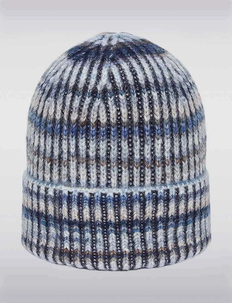 Cozy Stretch Ribbed Knit Classic Beanie with Vibrant Multi-Color Stripes by Saki