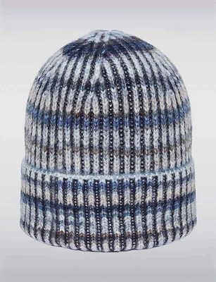 Cozy Stretch Ribbed Knit Classic Beanie with Vibrant Multi-Color Stripes by Saki