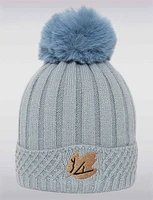 Cozy Cable-Knit Beanie With Luxurious Faux Fur Pom-Pom by Saki