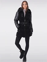 Soft Touch Vegan Luxury Faux Fur Trim Hooded Puffer Jacket by Sicily