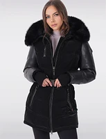 Soft Touch Vegan Luxury Faux Fur Trim Hooded Puffer Jacket by Sicily