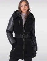 Soft Touch Vegan Luxury Faux Fur Trim Hooded Puffer Jacket by Sicily