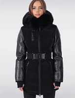 Soft Touch Vegan Luxury Faux Fur Trim Hooded Puffer Jacket by Sicily