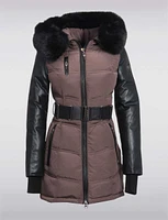 Soft Touch Vegan Luxury Faux Fur Trim Hooded Puffer Jacket by Sicily