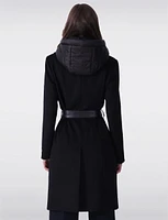 Versatile Wool-Blend Trench Coat with Detachable Hood by Sicily