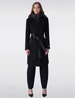 Versatile Wool-Blend Trench Coat with Detachable Hood by Sicily