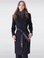 Versatile Wool-Blend Trench Coat with Detachable Hood by Sicily