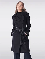 Versatile Wool-Blend Trench Coat with Detachable Hood by Sicily