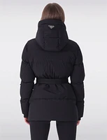 Lightweight Belted Waist Down Filled Hooded Taped Seam Puffer Jacket by Sicily